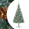 vidaXL Konstgjord julgran med 300 LED-lampor Gr&ouml;n 210 cm PVC och St&aring;l