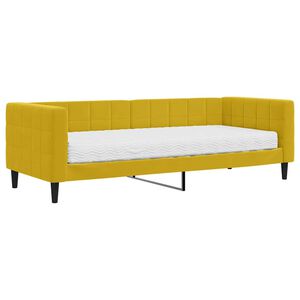 vidaXL Dagb&auml;dd med madrass gul 80x200 cm sammet