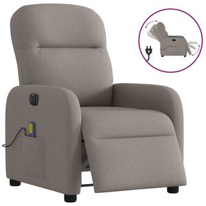 vidaXL Elektrisk massagef&aring;t&ouml;lj taupe tyg