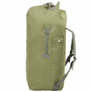 vidaXL Milit&auml;rinspirerad duffelv&auml;ska 85 L olivgr&ouml;n