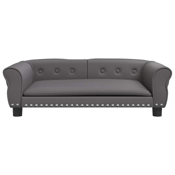 vidaXL Hundb&auml;dd gr&aring; 95x55x30 cm konstl&auml;der