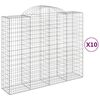 vidaXL Gabioner b&aring;gformade 10 st 200x50x160/180 cm galvaniserat j&auml;rn