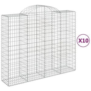 vidaXL Gabioner b&aring;gformade 10 st 200x50x160/180 cm galvaniserat j&auml;rn