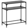 vidaXL Konsolbord med svart glasskiva 80x35x81 cm st&aring;l