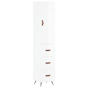 vidaXL H&ouml;gsk&aring;p vit h&ouml;gglans 34,5x34x180 cm konstruerat tr&auml;