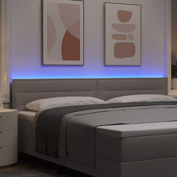 vidaXL LED huvuddyna med LED -remsljus Taupe 200 cm Polyester
