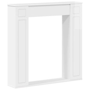 vidaXL Eldstadsram Vit h&ouml;gglans 100 x 20 x 100 cm Konstruerat tr&auml;