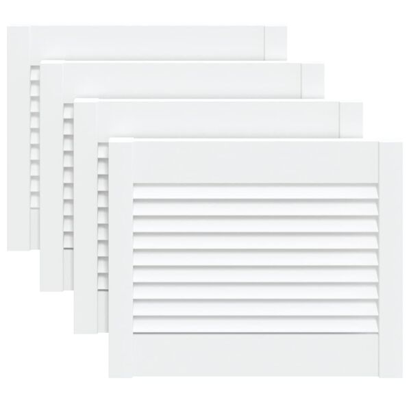 vidaXL Sk&aring;pluckor lamelldesign 4 st vit 39,5x49,4 cm massiv furu