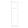 vidaXL Skjutd&ouml;rr ORKDAL Vit 78 x 232 cm Massivt talltr&auml; och glas