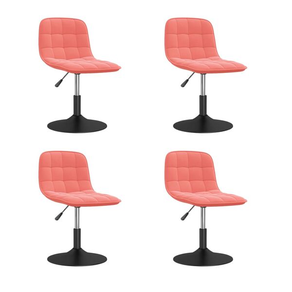 vidaXL Snurrbara matstolar 4 st rosa sammet
