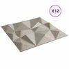 vidaXL V&auml;ggpaneler 12 pcs Diamond Betong 50 x 50 cm XPS Skum