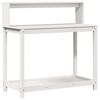 vidaXL V&auml;xtbord med hyllor vit 108x50x109,5 cm massiv furu