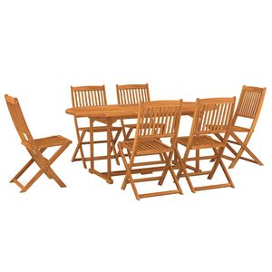 vidaXL Matgrupp f&ouml;r tr&auml;dg&aring;rden 7 delar 180x90x75 cm massivt akaciatr&auml;