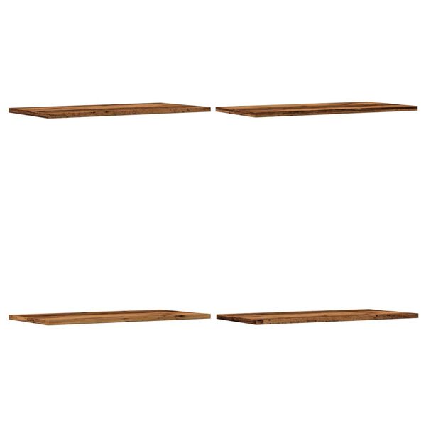 vidaXL V&auml;gghyllor 4 st &aring;ldrat tr&auml; 60x30x1,5 cm konstruerat tr&auml;