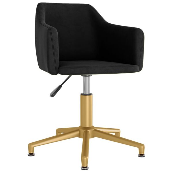 vidaXL Snurrbara matstolar 6 st svart sammet