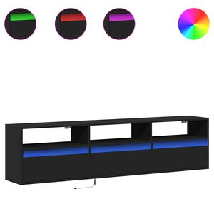 vidaXL TV-v&auml;ggsk&aring;p med LED svart 180x31x45 cm
