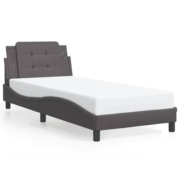 vidaXL Bed Frame without Mattress "Zadar" Grey 100x200 cm Faux Leather