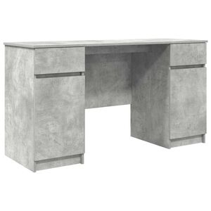vidaXL Skrivbord Betonggr&aring; Konstruerat tr&auml; 140 x 49 x 76 cm