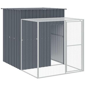 vidaXL H&ouml;nshus med g&aring;rd antracit 165x251x181 cm galvaniserat st&aring;l