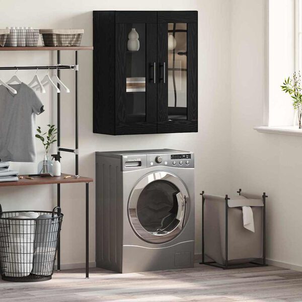 vidaXL V&auml;ggsk&aring;p Svart ek 69.5 x 34 x 90 cm Konstruerat tr&auml;