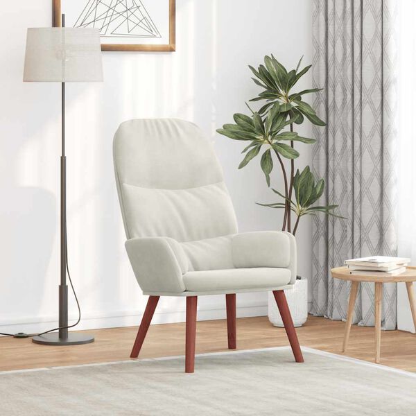 vidaXL Vilstol gräddvit sammet