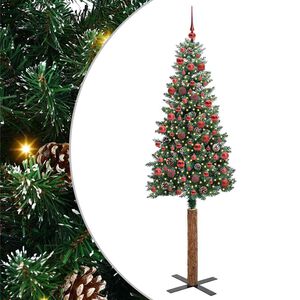 vidaXL Smal julgran med 300 LED-lampor Gr&ouml;n 180 cm PVC och solid furu