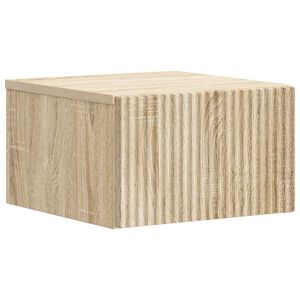 vidaXL V&auml;ggmonterat S&auml;ngbord med l&aring;da Sonoma-ek 33 x 34,5 x 20 cm