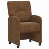 vidaXL Matstolar med hjul 2 st Faux mockal&auml;der Brun 57 x 67 x 95 cm