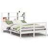 vidaXL S&auml;ng med bokhylla utan madrass vit 120x200 cm massiv furu