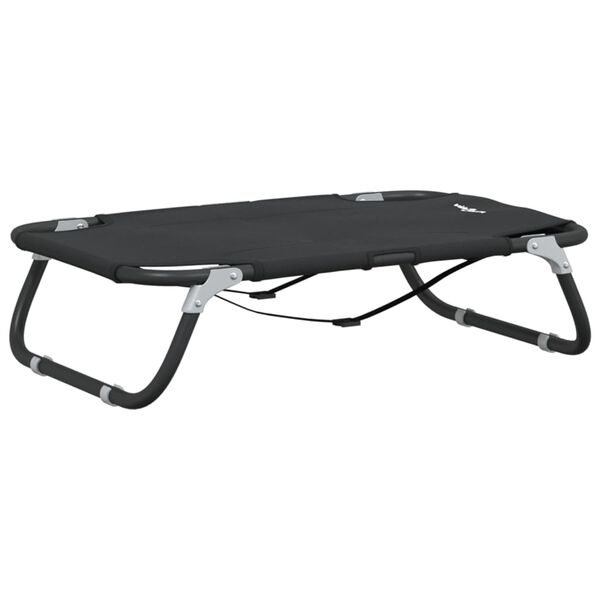 vidaXL Hundbädd hopfällbar antracit oxfordtyg och stål