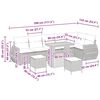 vidaXL Tr&auml;dg&aring;rdsoffset med kudde med lagring 9 pcs Gr&aring; Poly Rattan