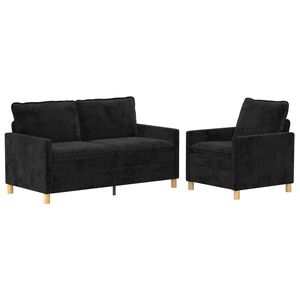 vidaXL Soffset 2 st Svart Polyester