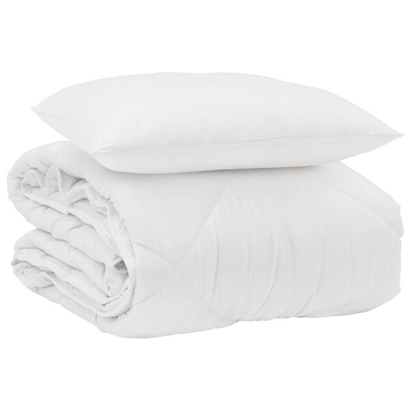 vidaXL Sommar Duvet med kudde 2 pcs Vit Mikrofiber