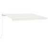 vidaXL Markis manuellt inf&auml;llbar med LED 450x300 cm gr&auml;ddvit