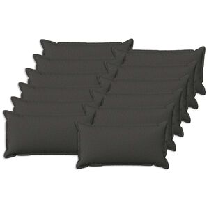 vidaXL Kudd&ouml;verdrag 12 st HOUTEN M&ouml;rkgr&aring; 40 x 80 cm Faux Linne