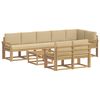 vidaXL Utomhussoffset 9 st 8-sits Vit och Beige Polyester