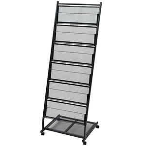 vidaXL Tidningsst&auml;ll 47,5x43x133 cm svart A4