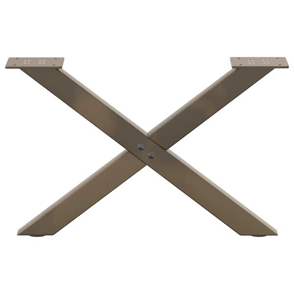 vidaXL Soffbordsben X-formade 2 st naturst&aring;l 60x(30-31) cm st&aring;l