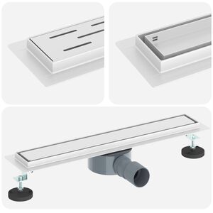 vidaXL Duschavlopp 2-i-1 med 360&deg; Siphon Silver 54 x 11 x 9,5 cm