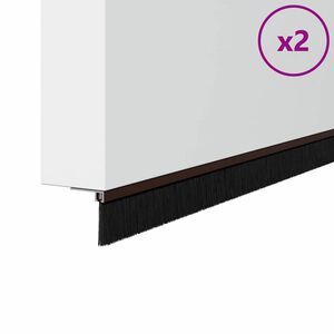 vidaXL Skruvmonterade dörrborsttätningslister 2 pcs Brun 100 cm