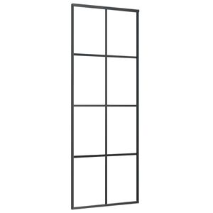 vidaXL Skjutd&ouml;rr aluminium med ESG-glas 76x205 cm svart