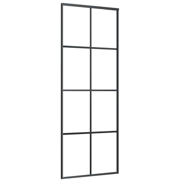 vidaXL Skjutd&ouml;rr aluminium med ESG-glas 76x205 cm svart