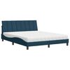 vidaXL Bed with Mattress "Hanko" Blue 160x200 cm Velvet