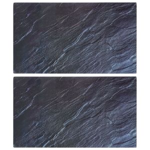 vidaXL Sk&auml;rbr&auml;da 2 st med naturstensm&ouml;nster h&auml;rdat glas