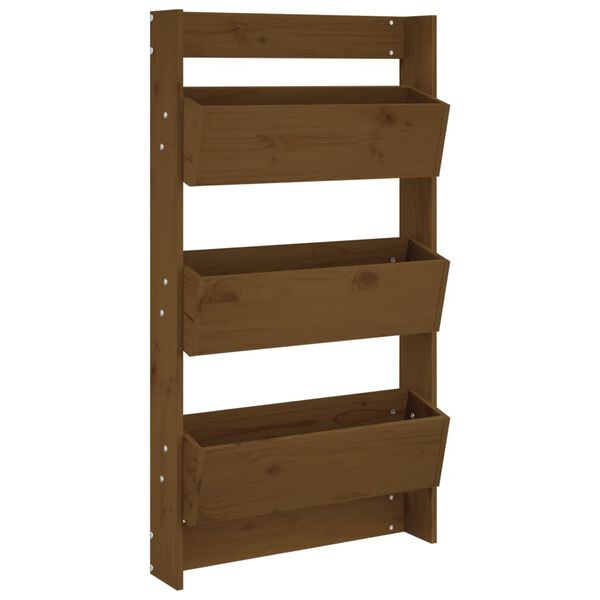 vidaXL Odlingsl&aring;da f&ouml;r v&auml;gg 3 niv&aring;er 60x18,5x110 cm honungsbrun