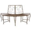 vidaXL Tr&auml;db&auml;nk 4-Antal sittplatser 160 x 80 x 89 cm St&aring;l Antikbrun