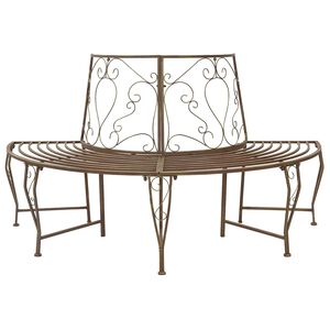 vidaXL Tr&auml;db&auml;nk 4-Antal sittplatser 160 x 80 x 89 cm St&aring;l Antikbrun