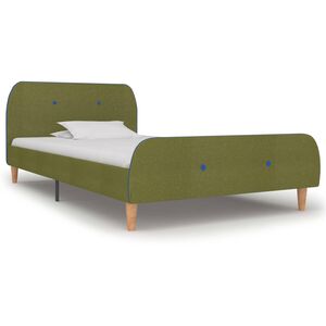 vidaXL S&auml;ngram utan madrass gr&ouml;n tyg 90x200 cm