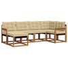 vidaXL Utomhussoffset med kudde 6 pcs Naturlig och Beige