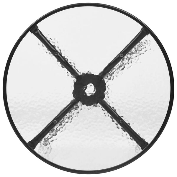 vidaXL Tr&auml;dg&aring;rdsbord svart &Oslash;60x70 cm st&aring;l